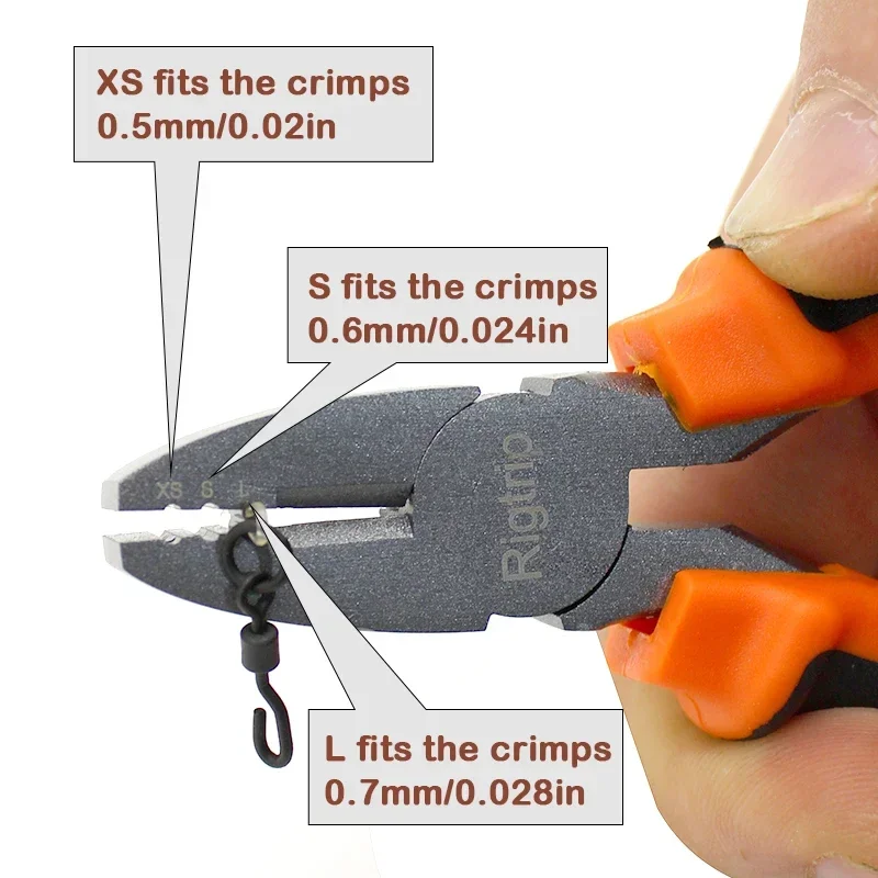 Herramienta de pesca de carpa, nueva herramienta de prensado, alicates con engarzadores de 0,5mm, 0,6mm, 0,7mm para línea de fluorocarbono, Chod Rig Booms - imagen 5