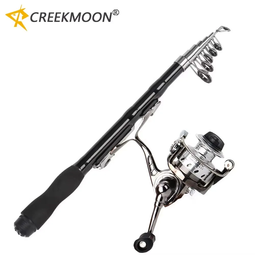 Caña telescópica carbono con carrete – Combo pesca en hielo y viaje - imagen 4
