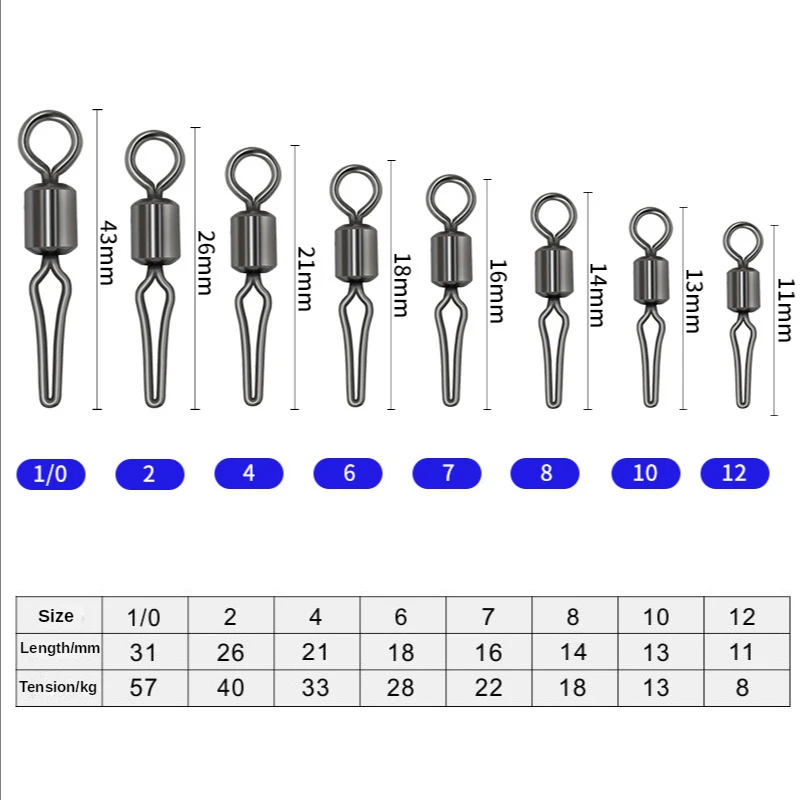 Conector giratorio de sedal de pesca, accesorio de pesca de carpa, 20 unids/lote - imagen 2