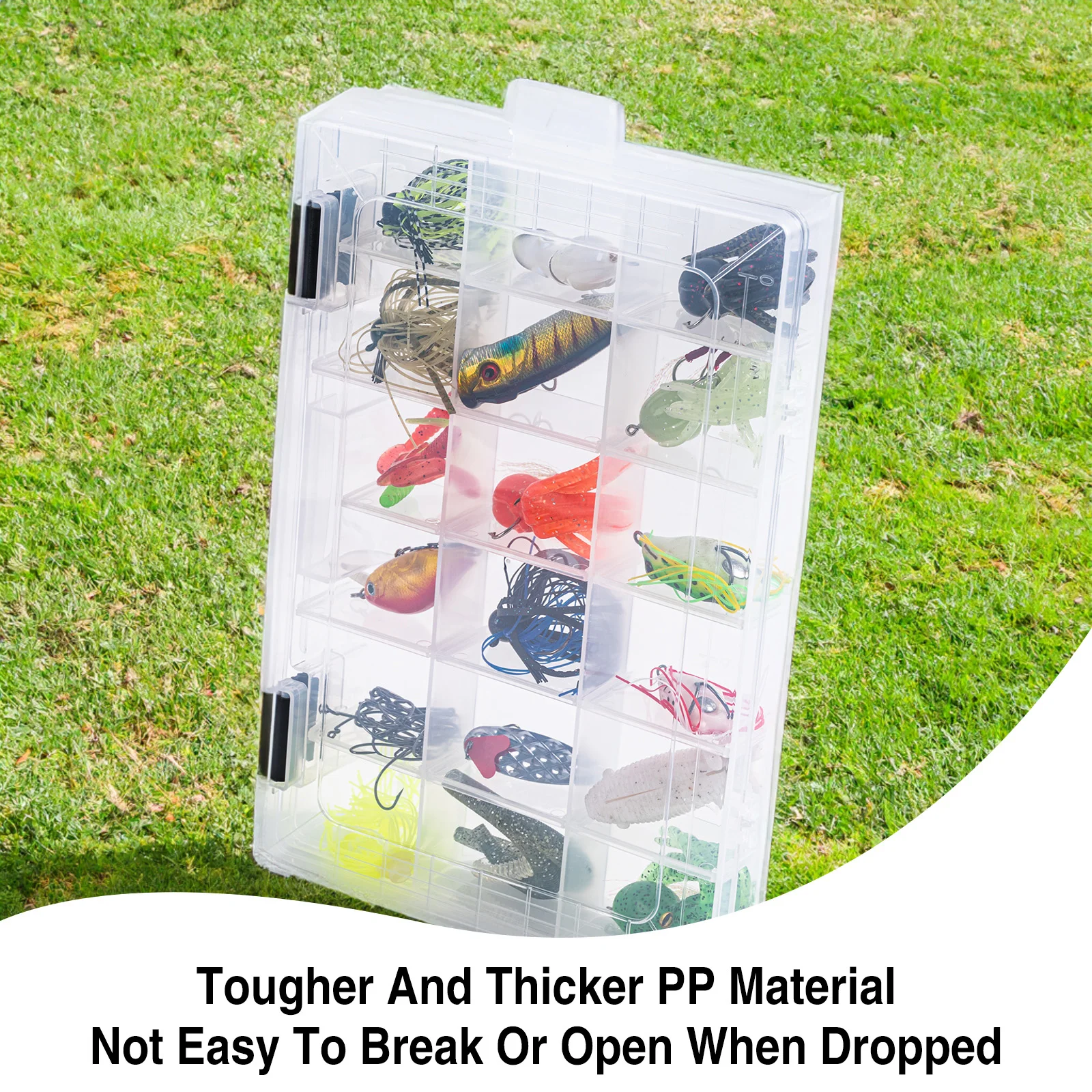 Goture-caja de aparejos de pesca portátil, estuche de almacenamiento de 18-24 compartimentos, accesorios de pesca de carpa, anzuelo de señuelo, caja de herramientas de cebo suave - imagen 4