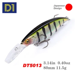 Wobbler D1 Long Lip 80mm Flotante para Lubina