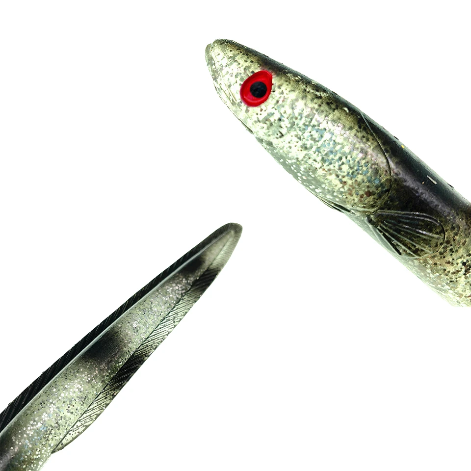 SWOLFY-señuelo de pesca de plástico suave, cebo de silicona, anguila de arena, ojos 3D, bagre, agua dulce y salada, 30cm, 58g - imagen 3