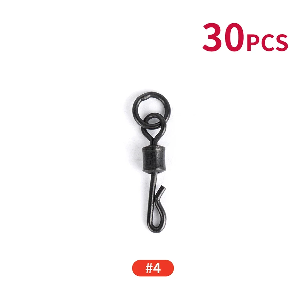 30 Uds. Anillo de cambio rápido accesorios de pesca de carpa gancho oscilante con anillo sólido QC giratorio - imagen 3