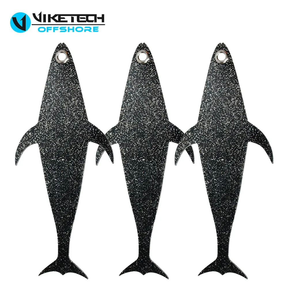 Señuelos de pesca de silicona negros con ojales de latón, cebo suave de goma duradero, 3 tamaños, Ideal para varias técnicas de pesca, 3 uds. - imagen 2