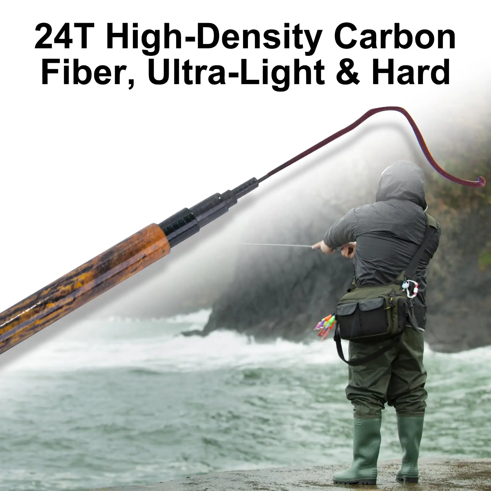 Goture-caña de pescar telescópica ultraligera, 1,6 M-6,3 M, fibra de carbono, poste de mano para lago, alimentador de carpa, aparejos de cañas de pescar portátiles - imagen 4