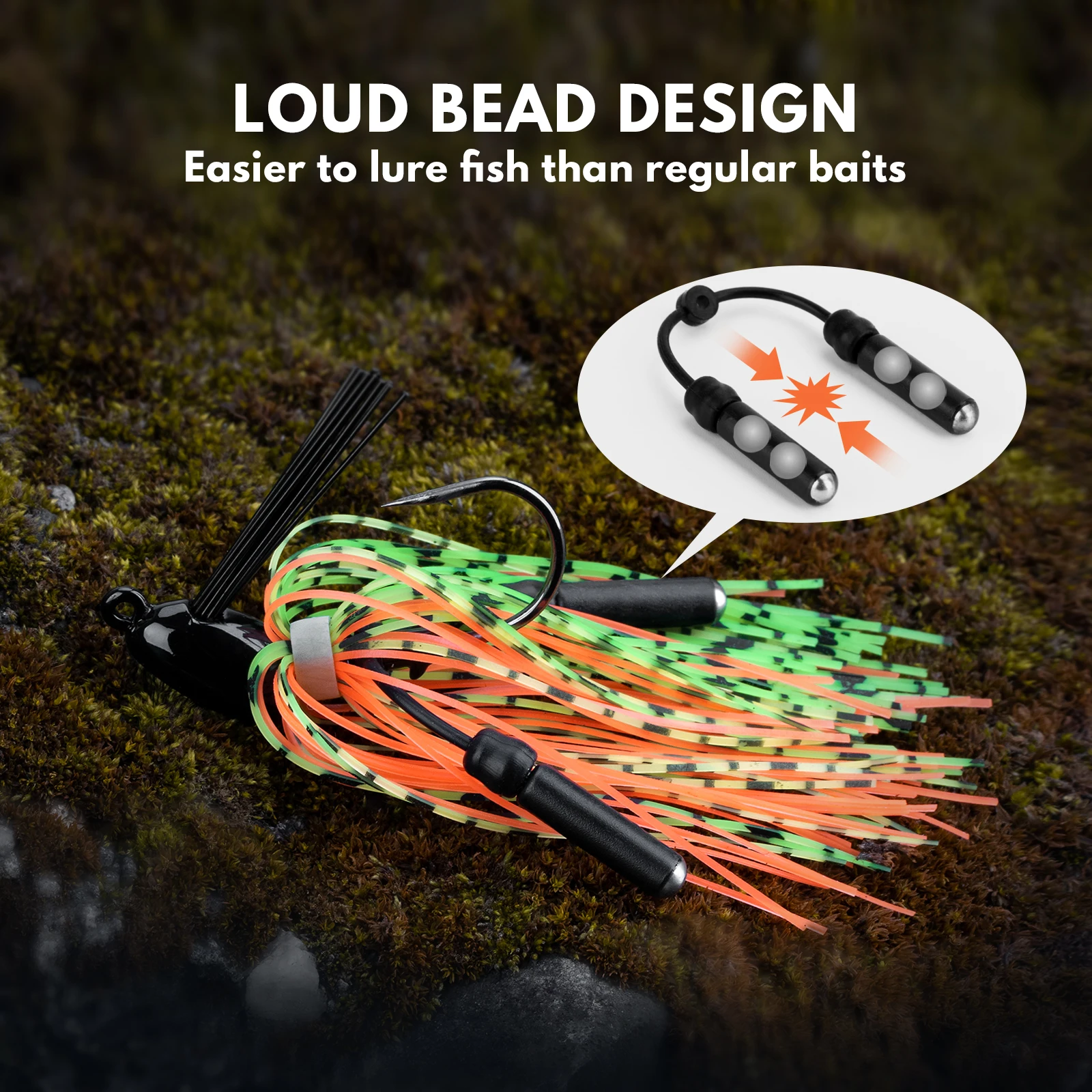 THKFISH-Cebo de alambre con cabeza de plantilla de 5 piezas, 7g, 10g, 14g, Spinner, falda de silicona, señuelos de plantilla, cebos de chat, gancho de púas para lubina - imagen 2