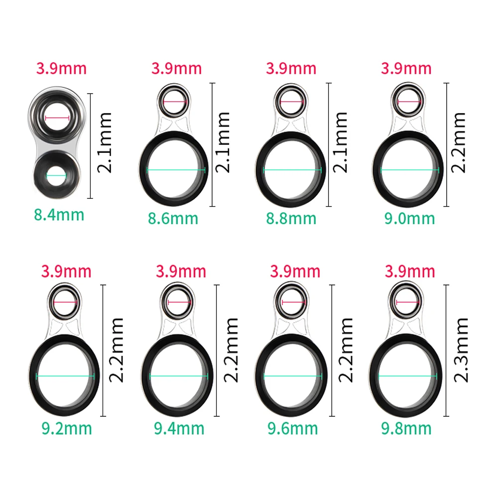 Anillos guía de caña de pescar, juego de guía de ojo de caña de pescar de acero inoxidable de cerámica, Kit de reparación de punta de caña de pescar de fundición - imagen 2