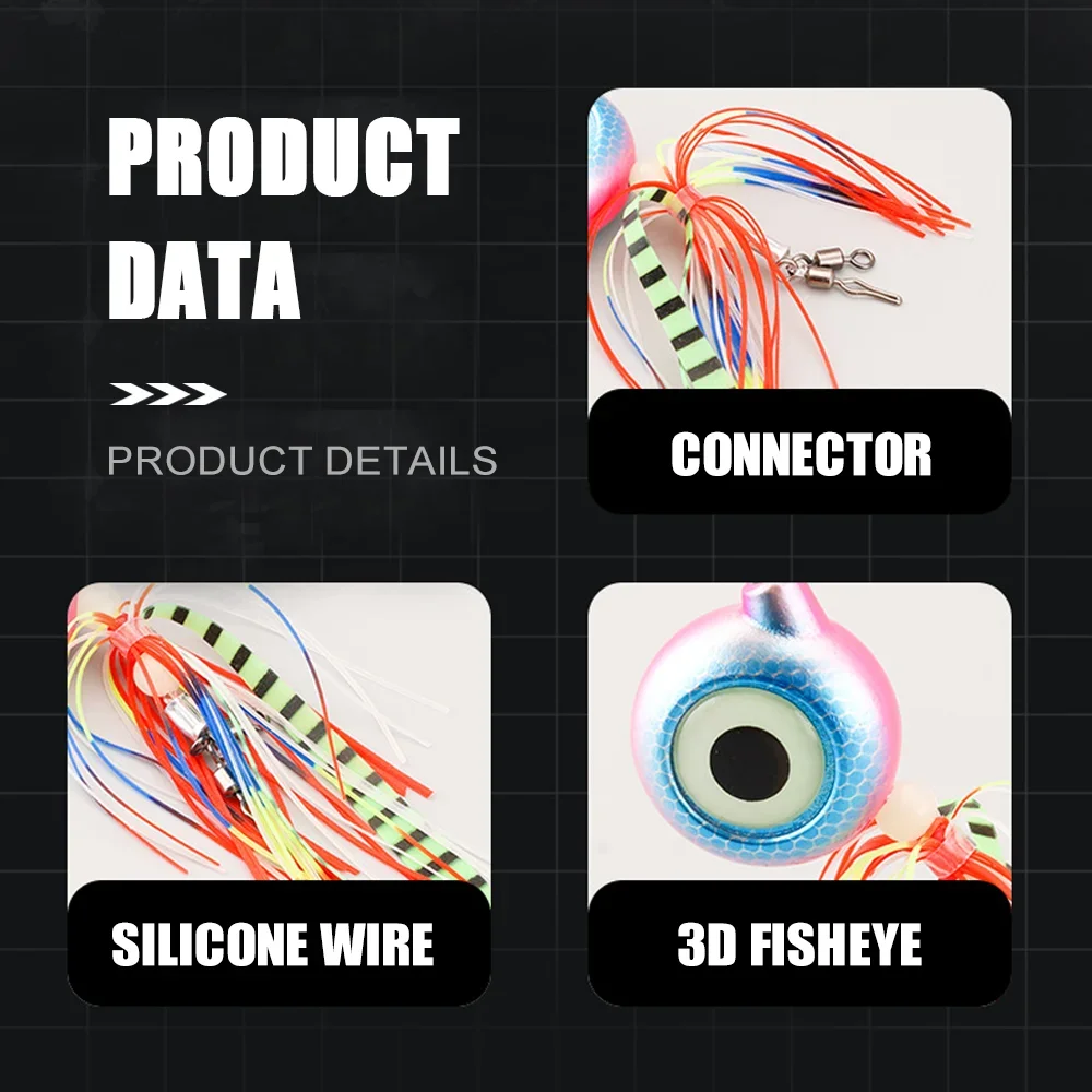 Cebo luminoso Inchiku, Tenya Madai Kabura, aguas profundas, cabeza de plantilla de Metal lento, señuelo de pesca de jigging de plomo con falda, cebo Artificial de Lucio - imagen 2