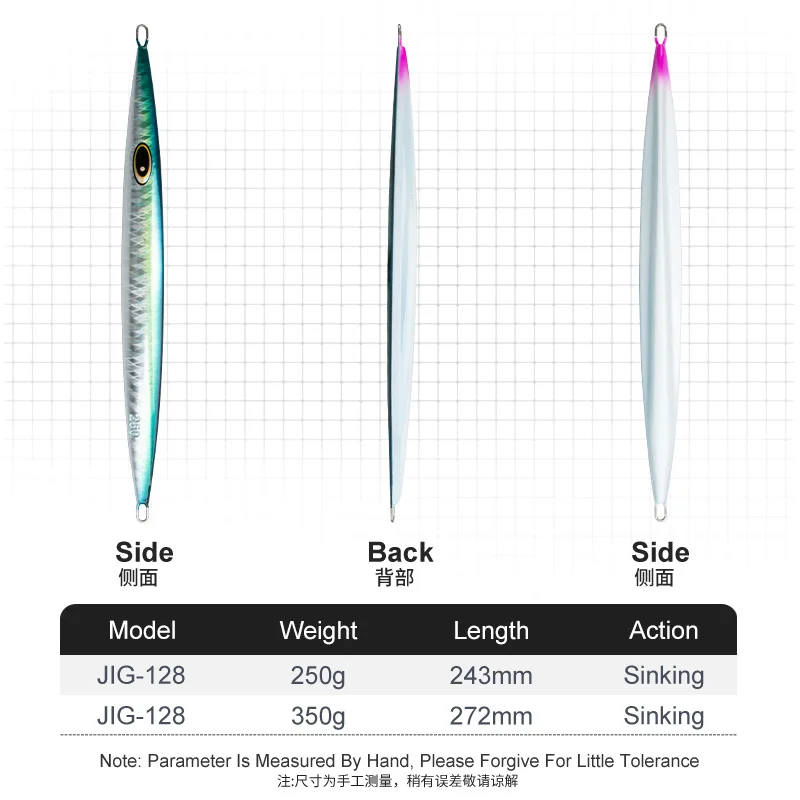 TEASER-señuelo de pesca J128 de metal duro, anzuelo luminoso de hundimiento para mar profundo, 500g, 600g y 700g - imagen 2