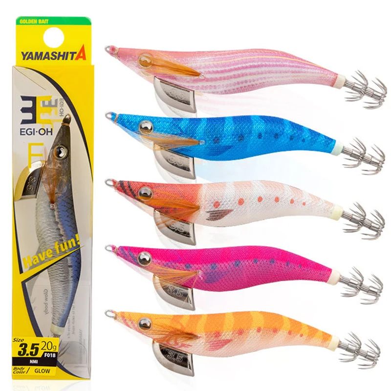 YAMASHITA-gamba de madera luminosa EGI-OH F, plantilla de calamar, cebo de pesca de calamar, señuelo de pesca de barco de mar, 2/2, 5/3/3,5, 6,5g/10g/15g/20g - imagen 2
