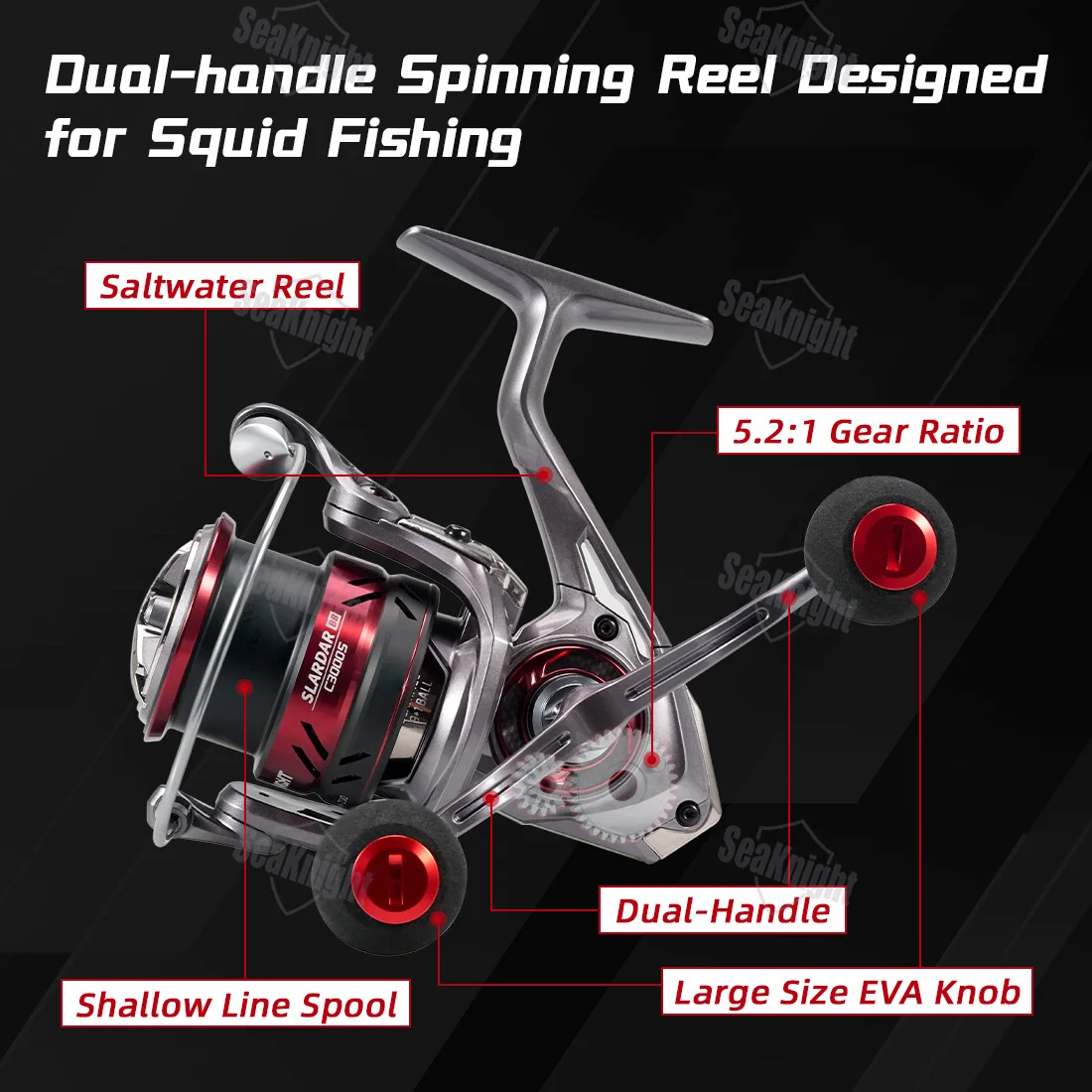 Carrete Spinning SeaKnight SLARDAR BB para calamar en agua salada