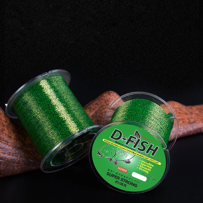 REDTOMATO Línea de pesca de nailon monofilamento con accesorio de equipo de pesca Invisible manchado verde