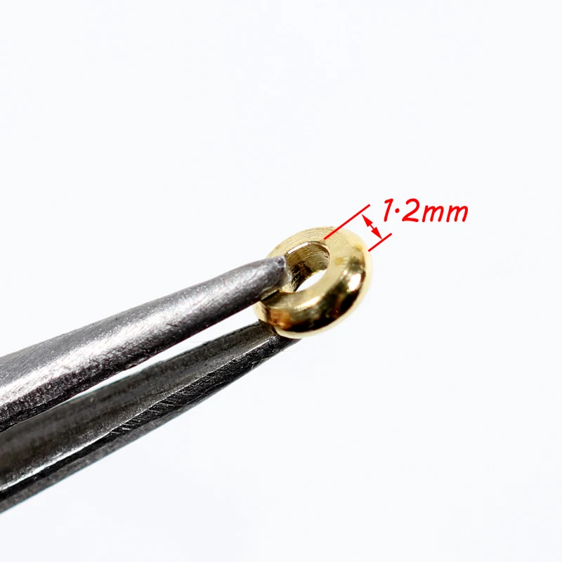 Bimoo-collar de bola de latón plano, accesorio de atado de moscas, ninfa, anillo de peso, materiales de atado de moscas Extra plisados, 3mm, 4mm, 50 unids/bolsa - imagen 2