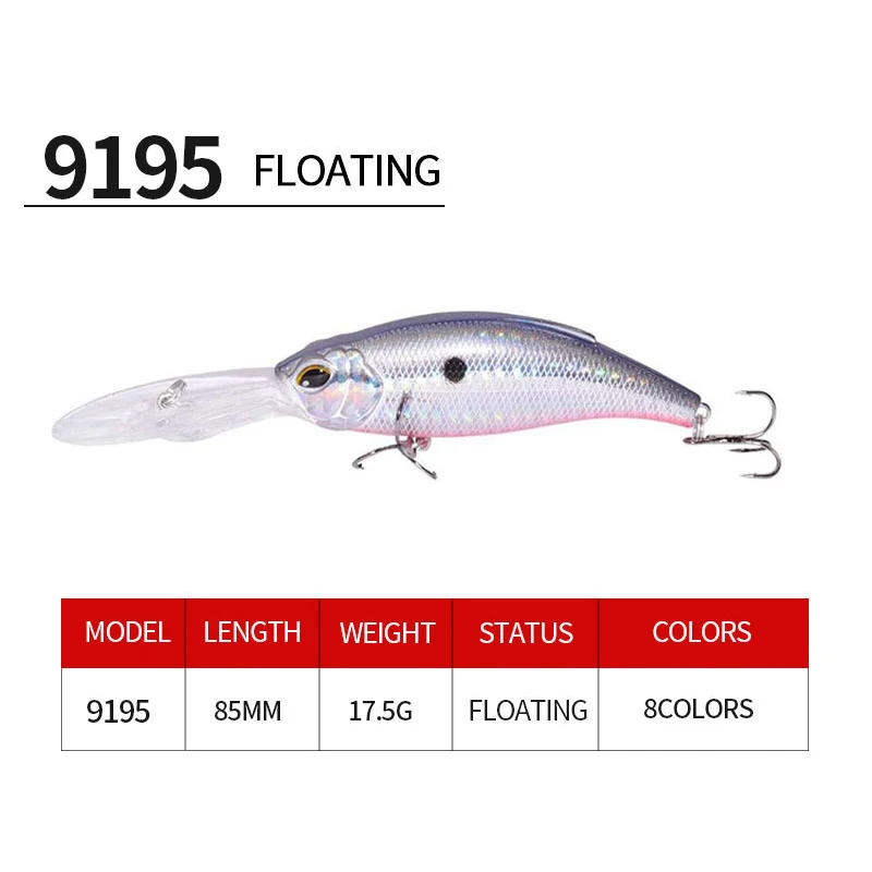 Señuelo de Pesca de manivela piezas, Wobbler, 17,5g, 85mm, Minnow Isca, Artificial, Crankbait, Leurre de Lucio, aparejos de Pesca de curricán - imagen 5