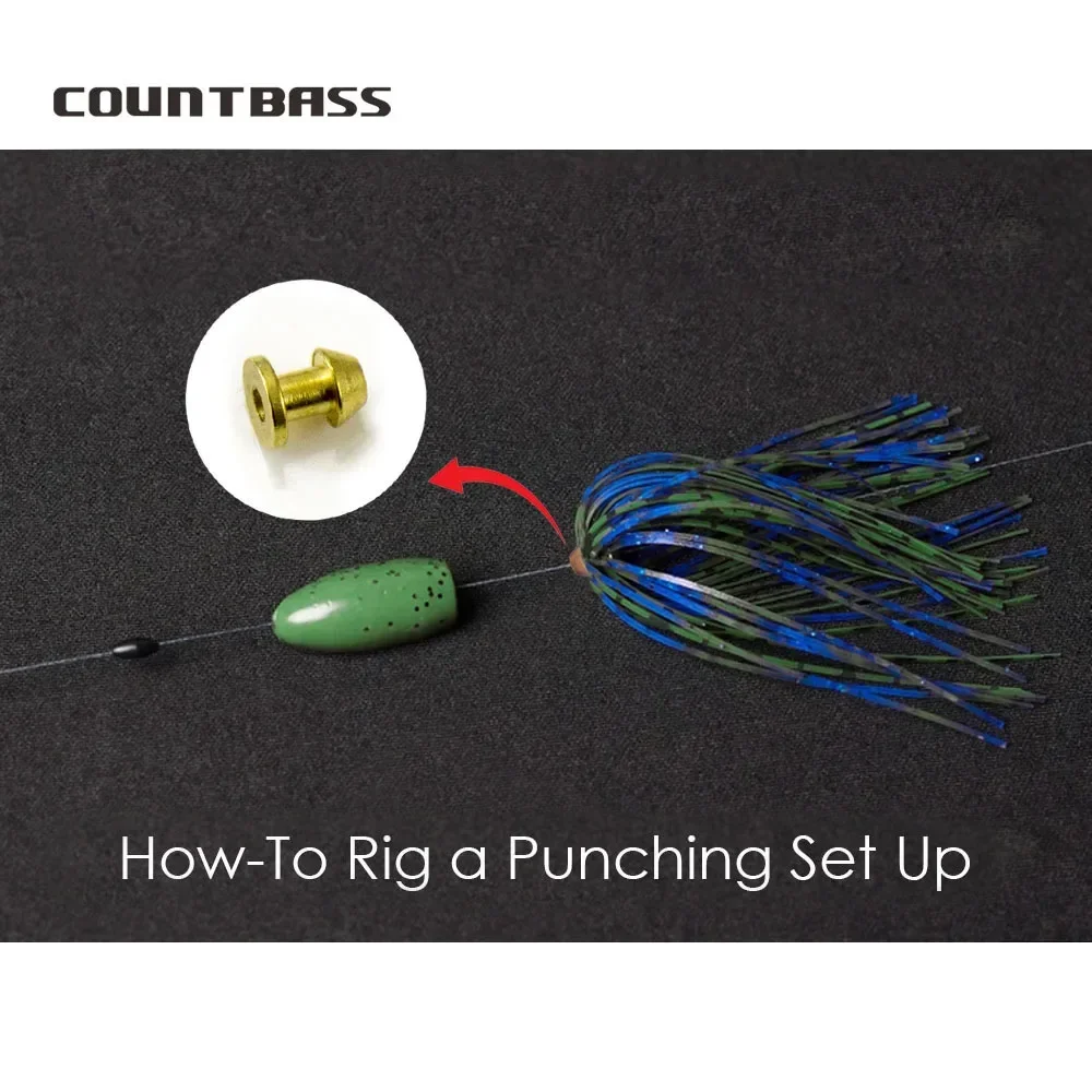 Countbass 10 Uds. Collar de falda, cuerpos de señuelo de latón, plomos de peso de pesca para hacer un aparejo Carolina para configuración de punzonado de lubina - imagen 5