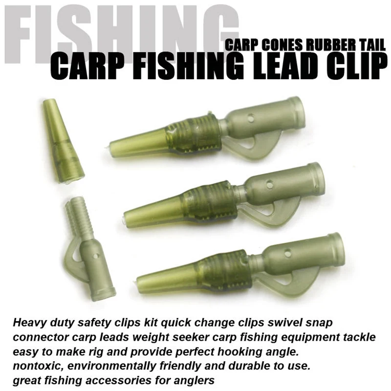 PRO BEROS-Terminal de pesca con Clips de plomo y tubos de goma para cola, Kit de aparejos de pesca, Clip de salto de carpa, manga Anti enredos, 50 juegos - imagen 5