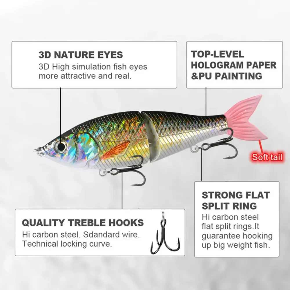 Greenspider Swimbait Articulado 180mm – Ojos 3D para Pesca en Mar - imagen 4