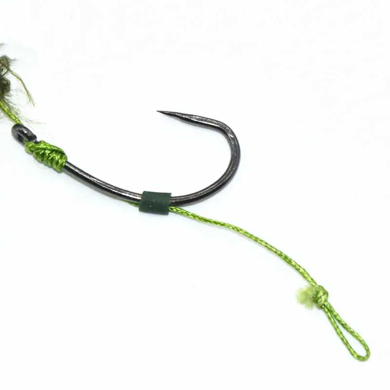 TAKEDO-sedal de pesca de carpa de camuflaje, sin anzuelo de púas, hilo trenzado de hierba, accesorios de aparejos de carpa europeos, 2 # , 4 # , 6 # , 8 # - imagen 3