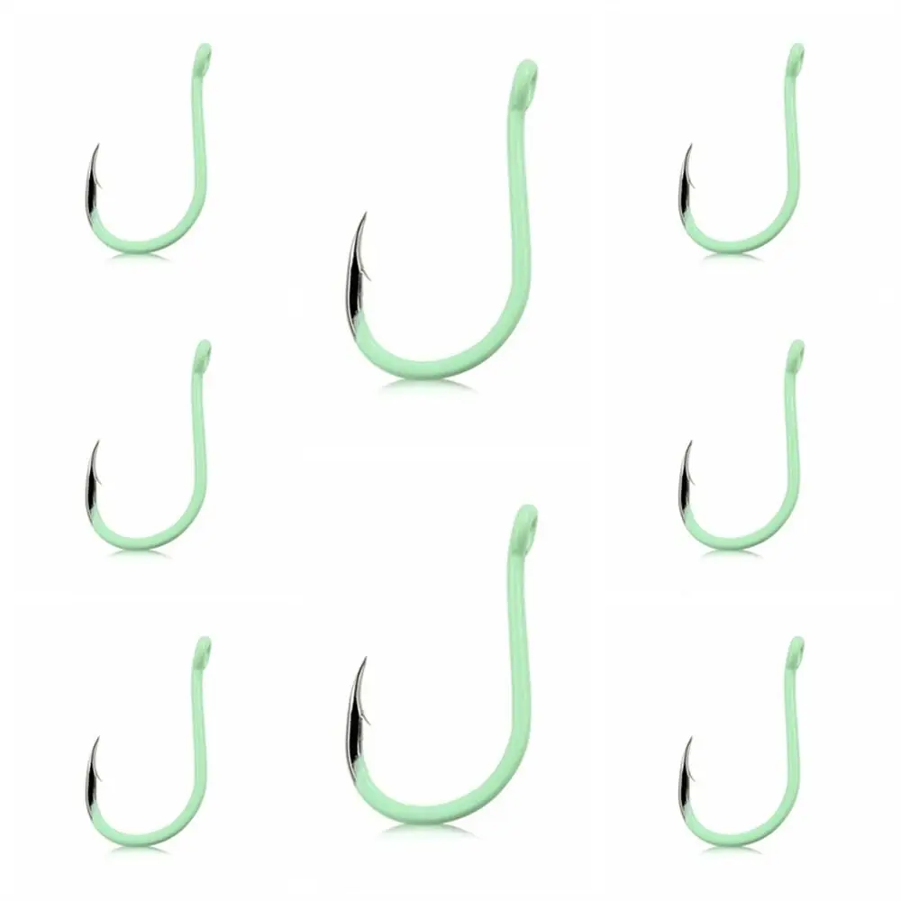 Anzuelos de pesca luminosos de acero de alto carbono, gancho de púas, boca curva, anzuelo Triangular de ataque rápido, punto de súper aguja, 10 unids/lote por bolsa - imagen 3