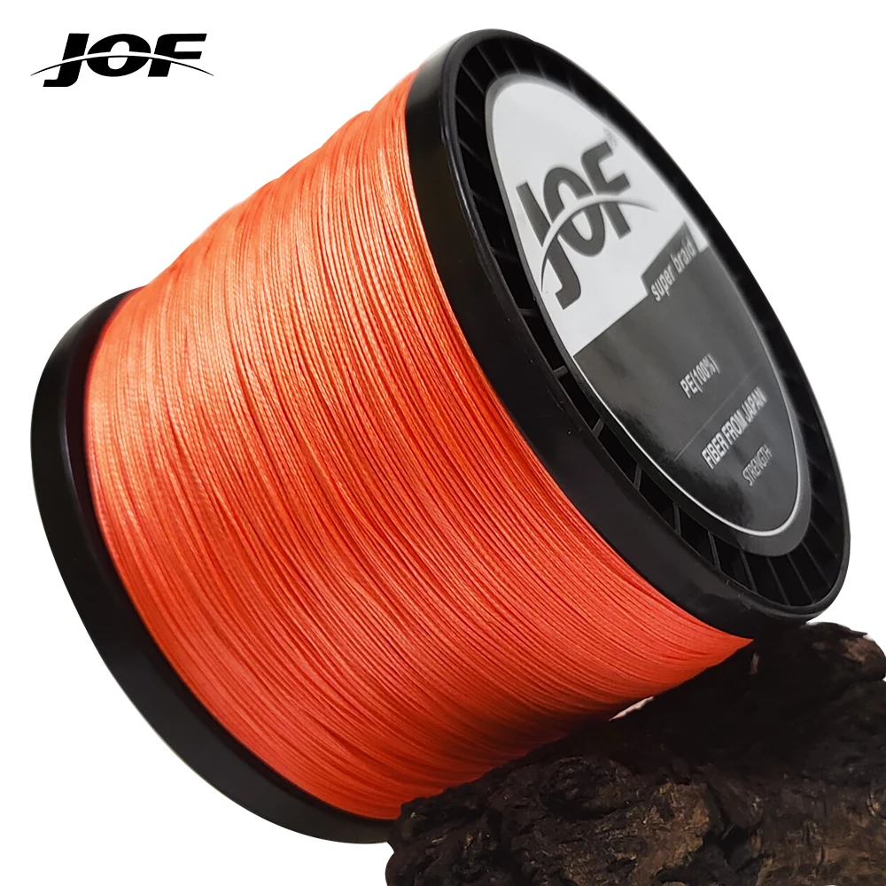 JOF-línea de pesca trenzada de 300-1000M, Sedal trenzado multifilamento para agua dulce y salada, X8 hebras