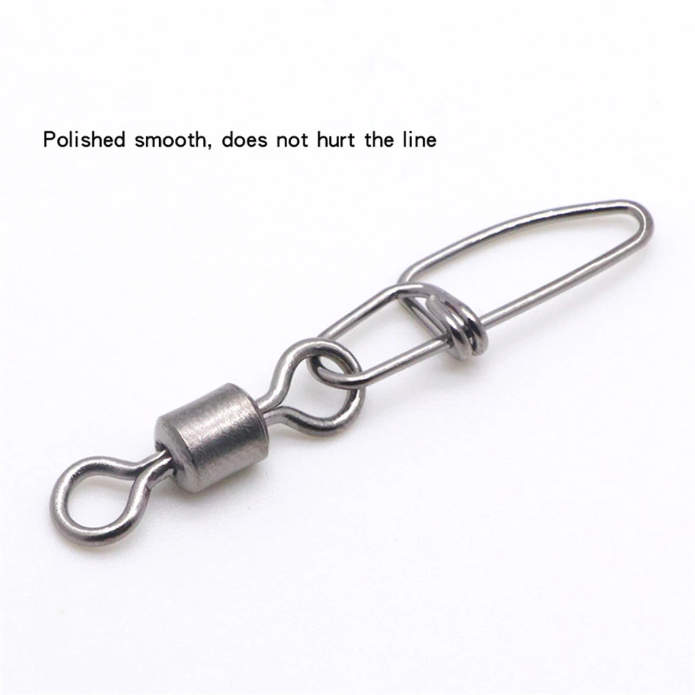Conector a presión de Pesca de acero inoxidable, 1000 Uds., giratorio de cobre, Clip de doble hebilla, aparejos de Pesca, conector de anzuelos, Pesca - imagen 3