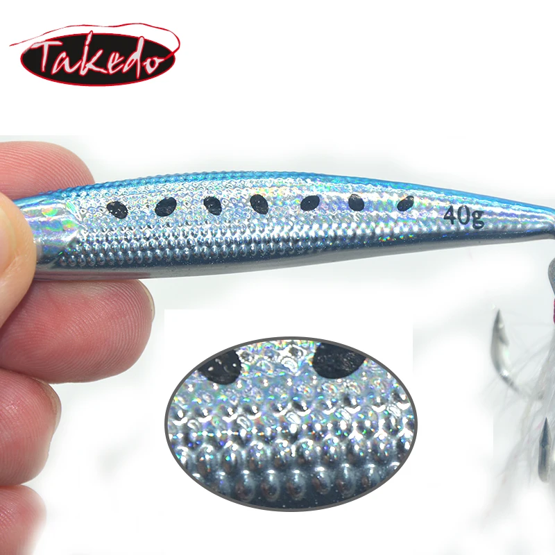 TAKEDO 20G 40G 60G señuelo de Jigging pesca en el mar Jigbait cuchara de agua salada Wobbler cebo Artificial para atún lubina - imagen 3