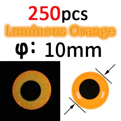 250pcs orange 10mm