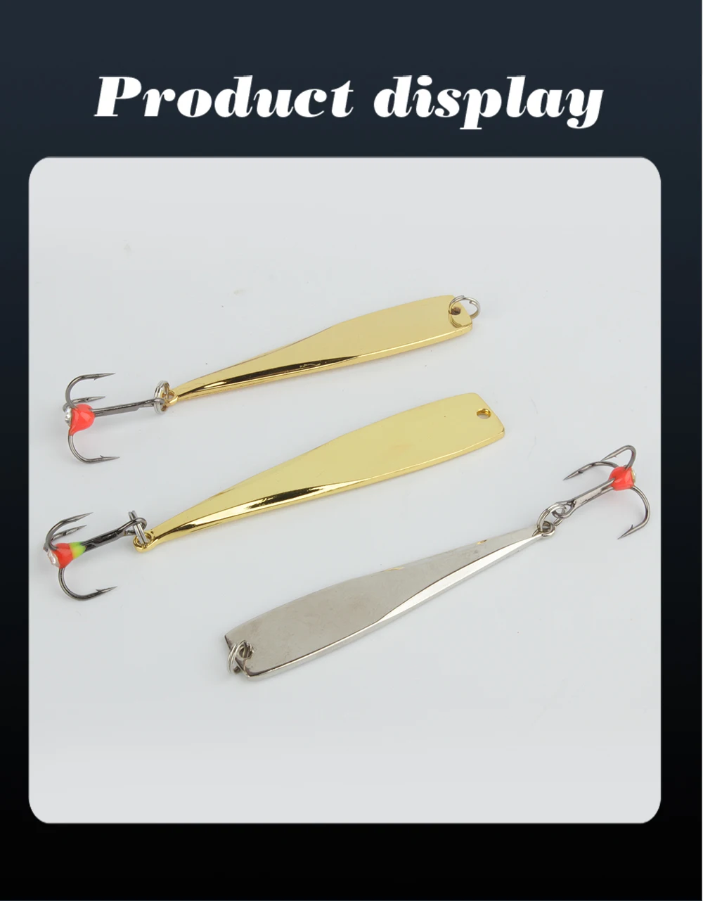 Producto exhibición de señuelos de pesca elegantes y elegantes para una captura exitosa