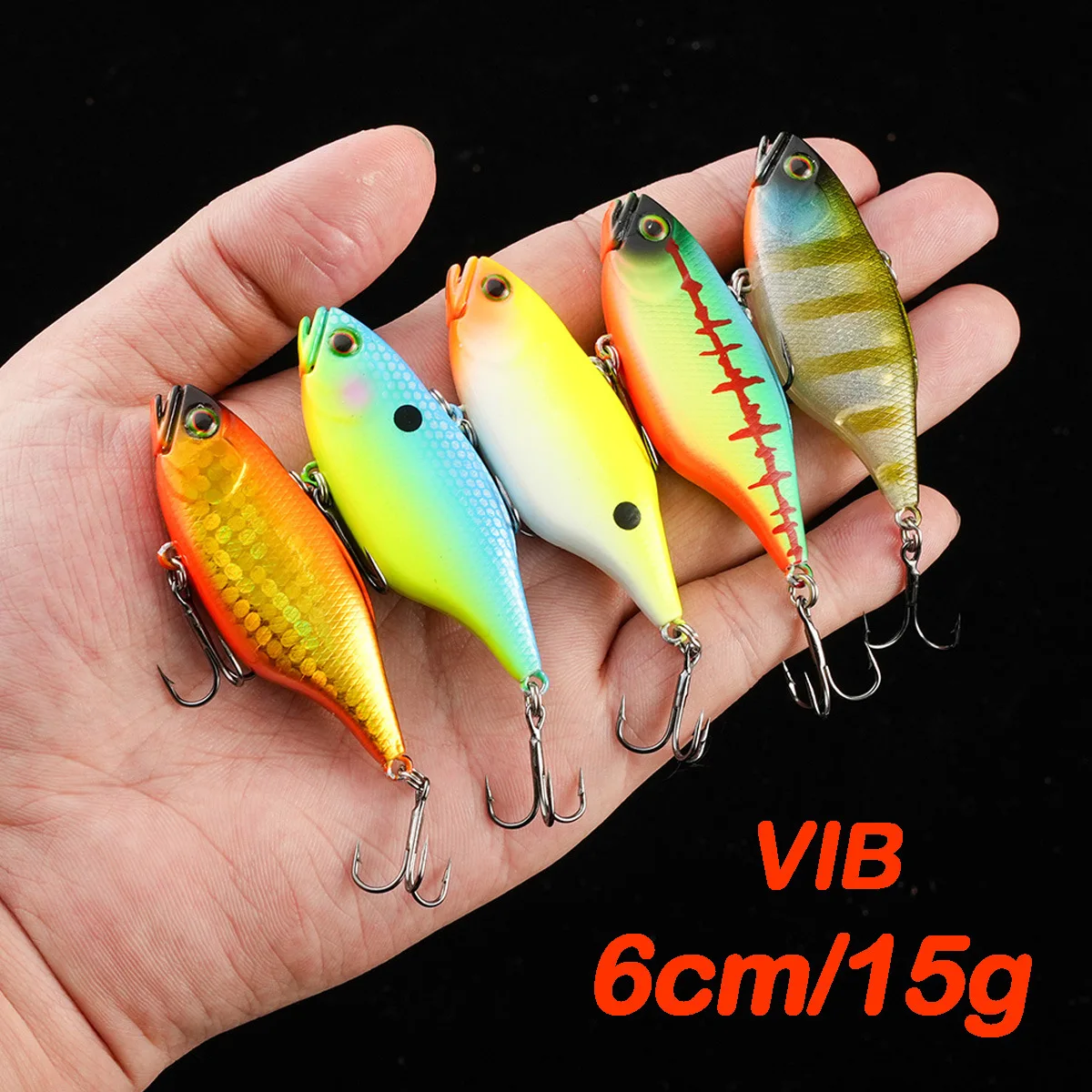 Testar 60mm 15g cebo de vibración que se hunde Rattlin láser Swimbait Señuelos de pesca de fundición larga hielo invierno VIB cebo duro aparejos de Lucio - imagen 5