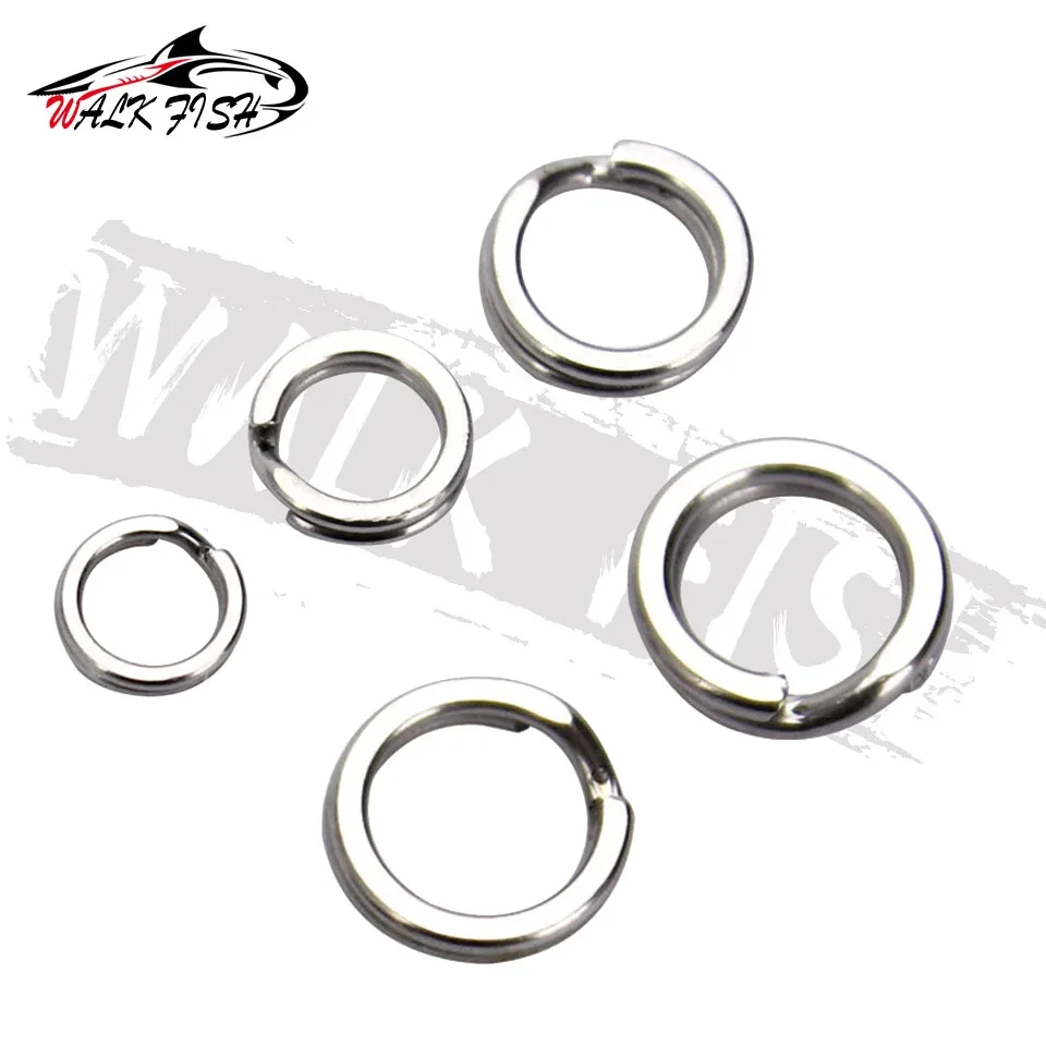 WALK FISH-anillo dividido de acero inoxidable 200 piezas, aparejos de pesca surtidos, anillos de pesca para señuelos en blanco, Crankbait, cebo duro - imagen 5
