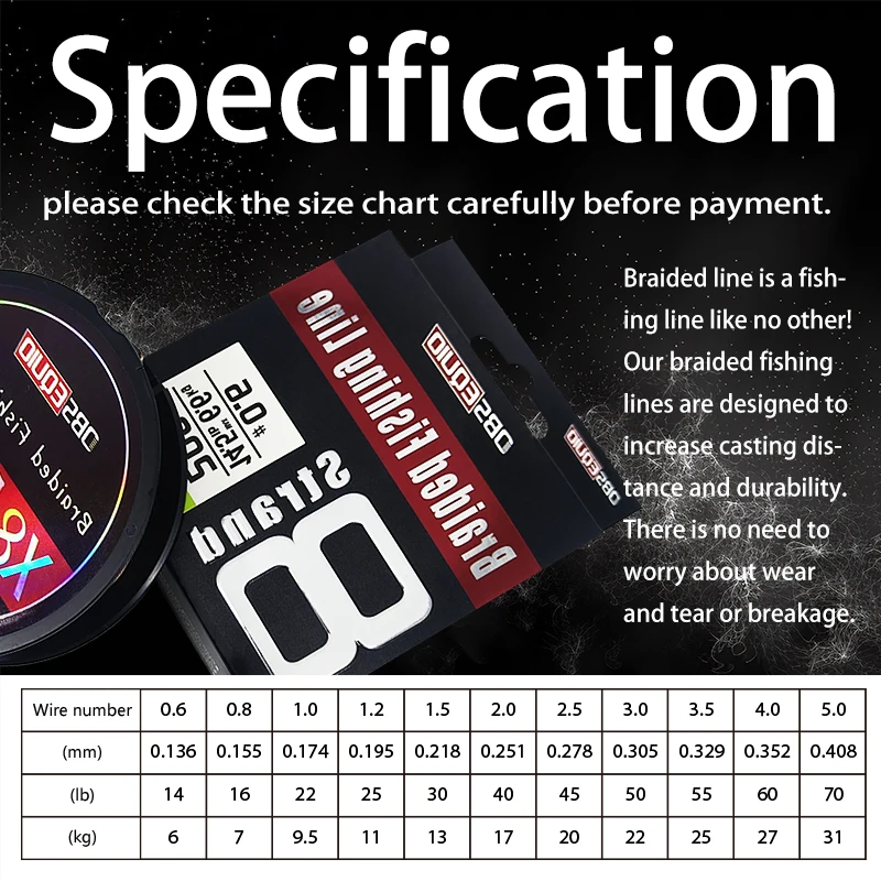 OBSEQUIO X8 hebras sedal de pesca 150M 200M hilo de pescar multifilamento accesorios de pesca cable trenzado para pesca de carpa - imagen 2