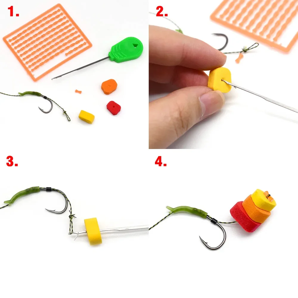 MNFT-Juego de aparejos terminales de cebo para pesca de carpa flotante, 20 piezas, aparejo Zig, aparejo de pelo de espuma, equipo de pesca de carpa de espuma emergente - imagen 5