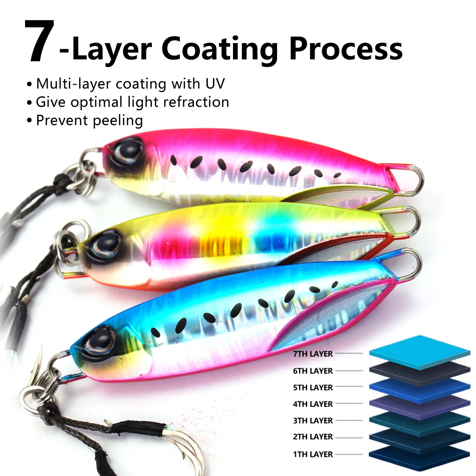 MOOKZZ-señuelo de Pesca de Mar, cebo biónico Artificial duro, Jinging lento de Metal, 20g, 30g, 40g, 60g, 80g, nuevo - imagen 5