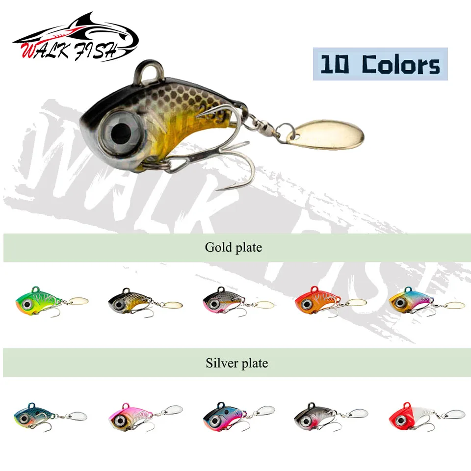 WALK FISH 10g 20g 30g VIB cola giratoria equilibrio giratorio plantilla de Metal vibración cebo Spinner cuchara nuevo aparejos de pesca señuelo que se hunde - imagen 3