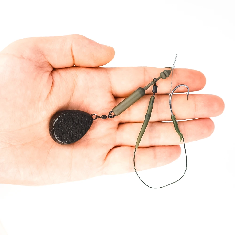 Hirisi-Kit de aparejo de pesca de carpa, 10 juegos, broches giratorios de pesca, aparejo de helicóptero, funda de gancho, accesorios de pesca M7 - imagen 2