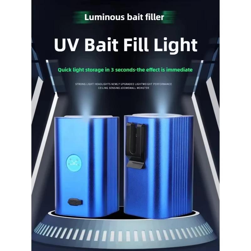 Señuelo de pesca automático de aleación de aluminio con brillo Uv, acumulador de luz de relleno, taza de cebo luminosa Led, plantilla de calamar, relleno, luz de carga USB - imagen 2