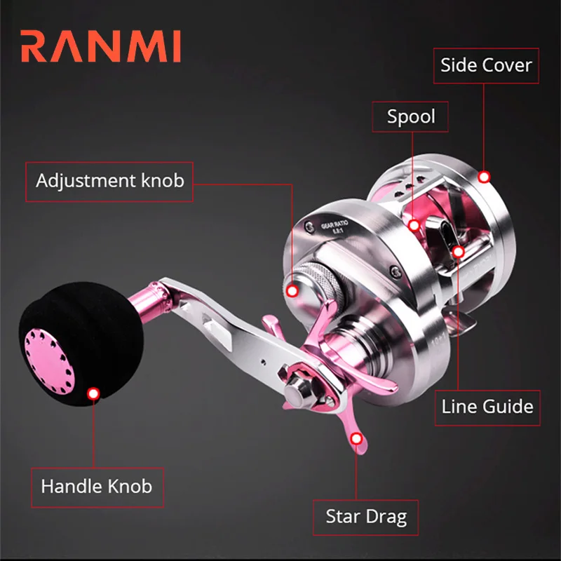 Carrete de pesca RYOBI RANMI 12KG Max Drag SLOW JIGGING Bering: perfecto para baitcasting y pesca hasta 10 + 1BB! - imagen 4