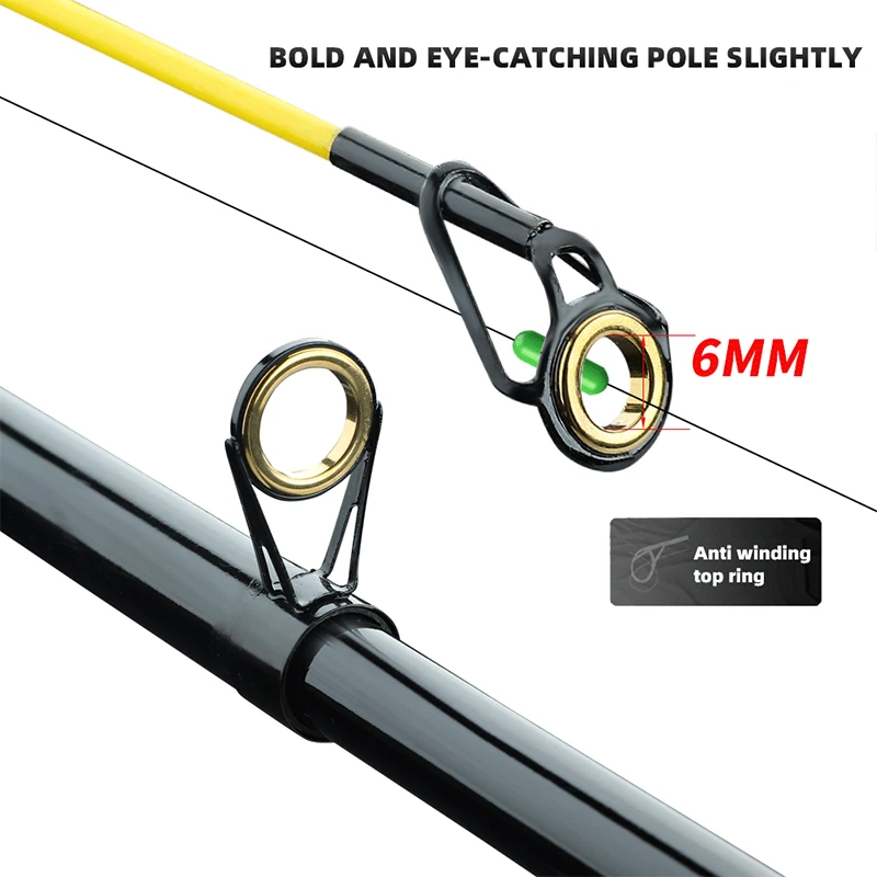 Caña de pescar de mar giratoria telescópica Ultra dura de 2,1 M-3,6 M, caña de lanzamiento de orilla de juego pesado, 5-7 secciones para todas las aguas de Pesca - imagen 5