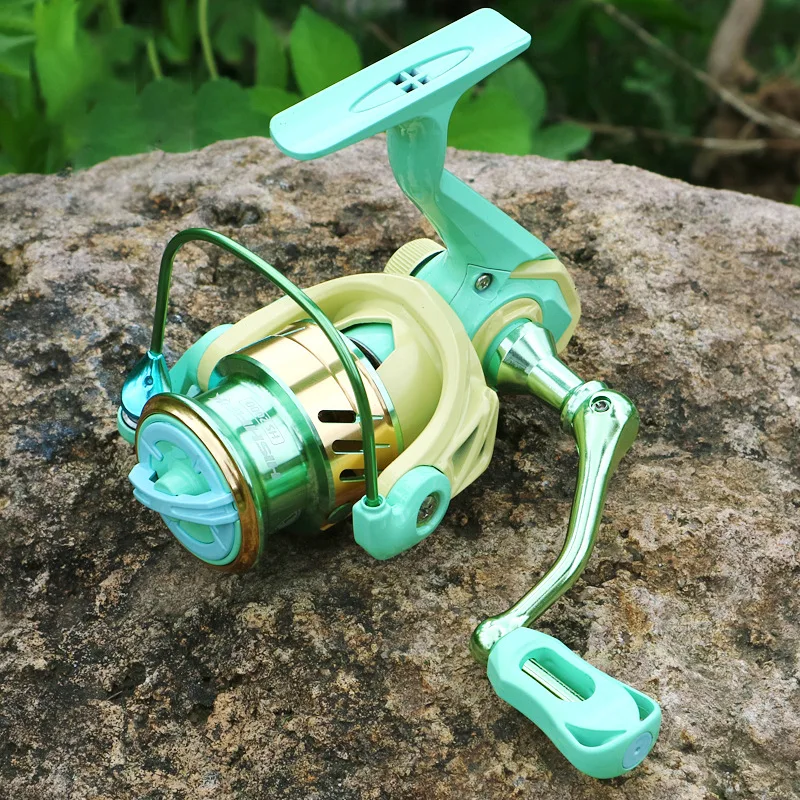 Sea.Yolo-carrete de pesca totalmente metálico, caña de pescar de larga distancia, color verde, sin costuras, relación de alta velocidad 4,9: 1 Macaron - imagen 4