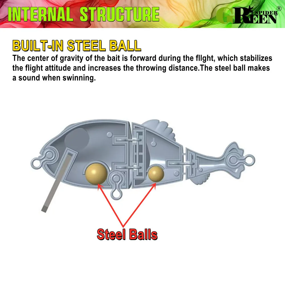 100mm 38g cebo articulado cebo de rana Swimbait Señuelos de pesca cuerpo duro flotante lubina aparejos de cebo de pesca - imagen 5