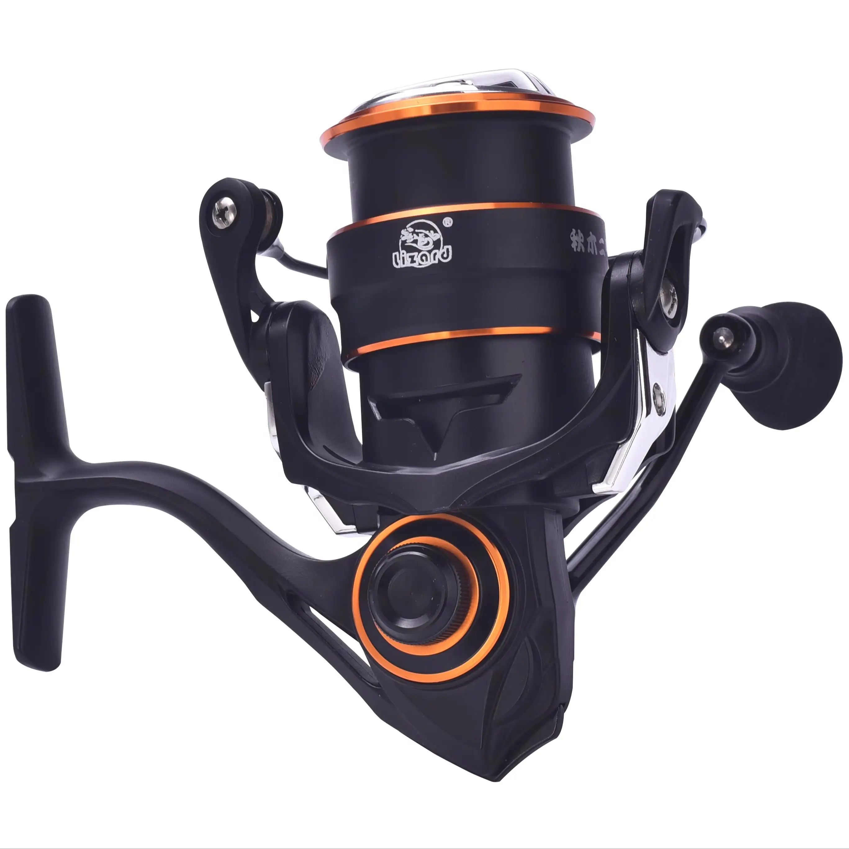 Carrete de pesca de lagarto, tornillo poco profundo con mango para carrete de pesca con señuelo, accesorios de acero inoxidable con cuerpo de carbono importado, carrete giratorio - imagen 5