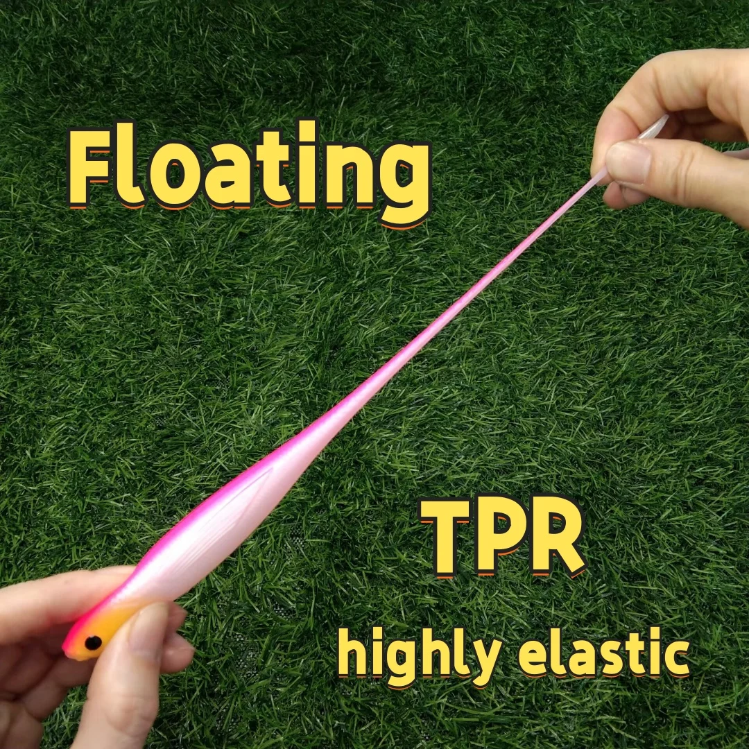 Swolfy, 2 uds., cebo flotante TPR suave, cebo para peces moscas, cebo para curricán, 11g, barco de pulpo, pesca en el mar, cebo suave Artificial de goma - imagen 2