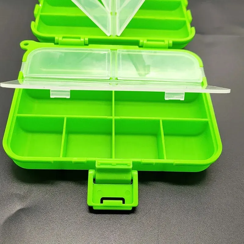 Caja de anzuelos de pesca, caja de herramientas, caja de almacenamiento, caja de accesorios, caja de pesca en roca negra/verde - imagen 2