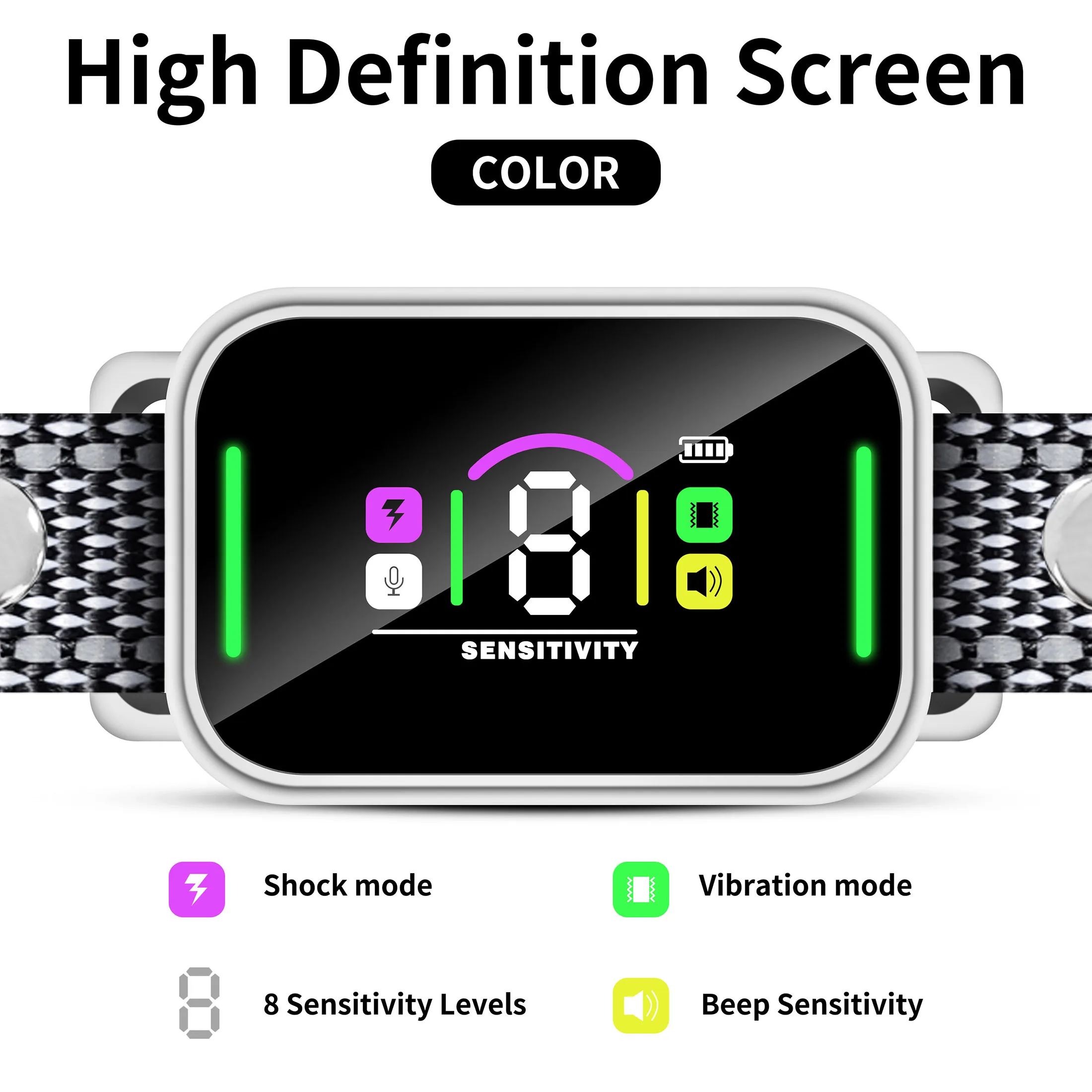 Collar de entrenamiento antiladridos para perros con pitido, vibración, choque para perros grandes, medianos y pequeños, Collar de choque contra la colada con 8 Adju