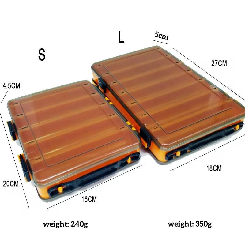 Caja de aparejos de pesca de doble cara, estuche de almacenamiento de 12/14 celdas, cebos falsos, anzuelos, accesorios de herramientas de pesca portátiles impermeables - imagen 3