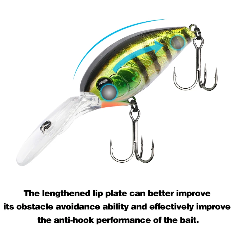 TSURINOYA-señuelo de pesca Crazy Wobbler Crankbait CHASER 60mm 16,6g Max 3m, para buceo profundo - imagen 3