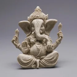 Buda Ganesha Estatua elefante arenisca - Escultura hecha a mano