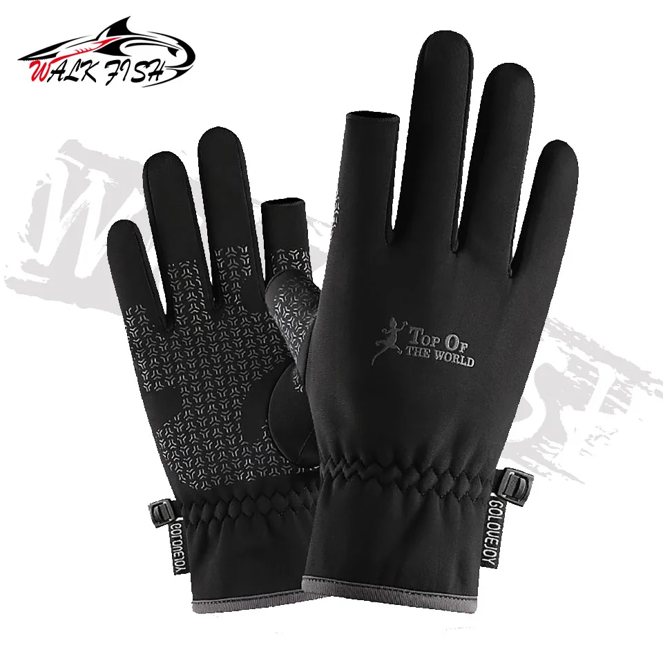 WALK FISH-guantes de pesca universales para hombre y mujer, protección antideslizante para pesca, para invierno, 1 par - imagen 4