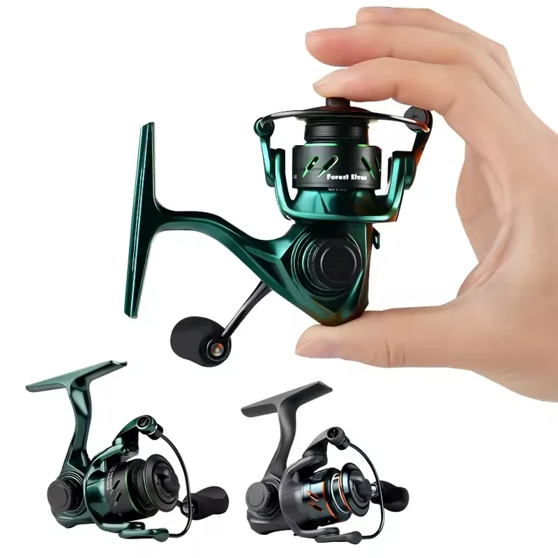 5,2: 1 6 + 1BB/5,6:1 9 + 1BB ultraligero arrastre máximo 3kg carrete giratorio carrete de fundición línea de Metal taza Mini carrete giratorio pesca en hielo - imagen 3