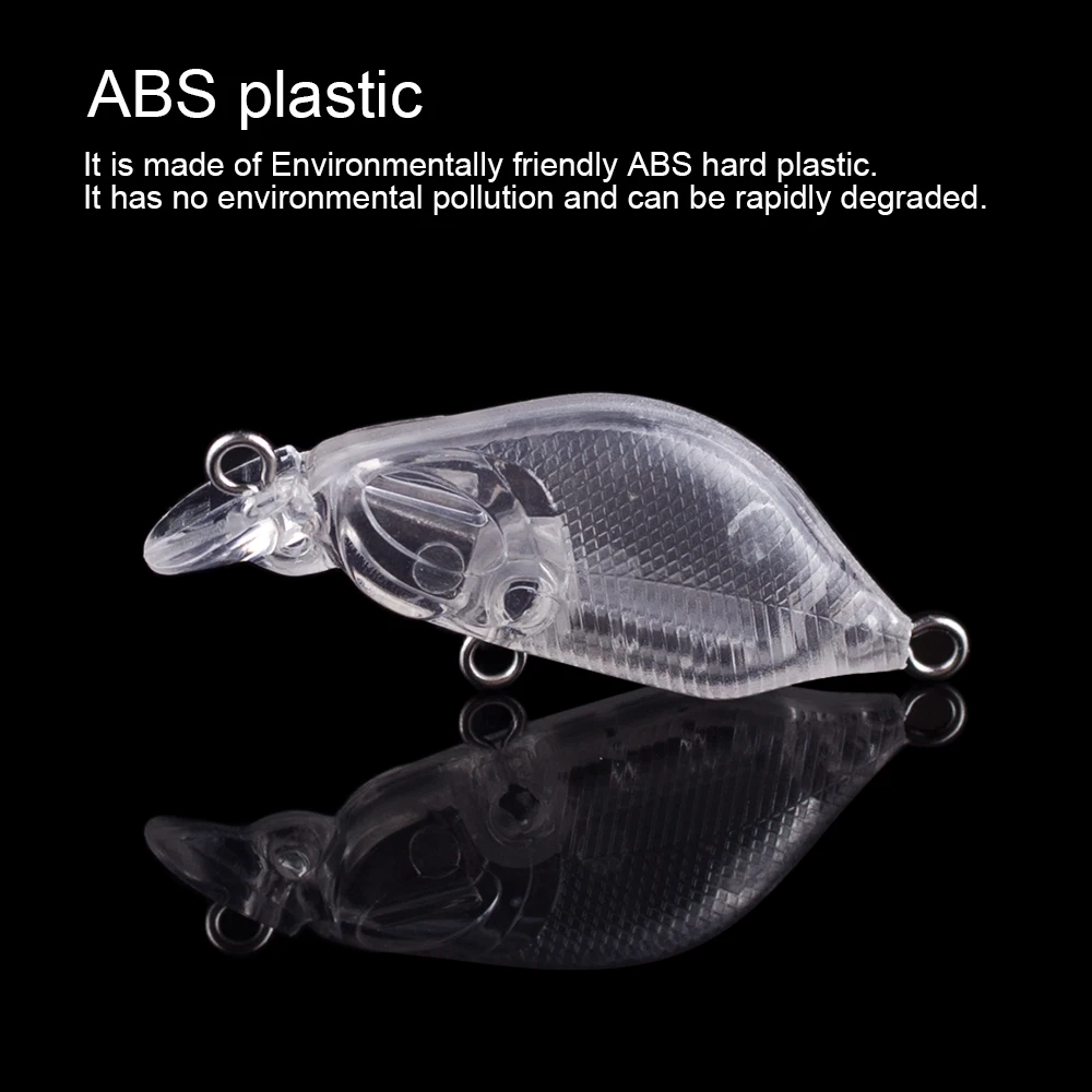 Hanlin-Mini Señuelos de Pesca Crankbait sin pintar, cebo Artificial de plástico duro que se hunde, aparejos de lubina en blanco, bricolaje, 4cm, 3g, 10/20 piezas - imagen 5